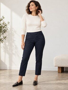 Banana Republic Sloan Crop Pants Womens Petite 0P Dark Wash Cotton Blend N
